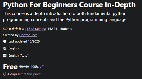 Python For Beginners Course In-Depth