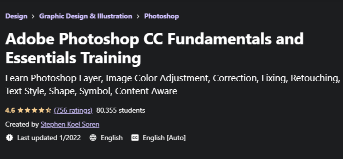 Adobe Photoshop CC Fundamentals and Essentials Training